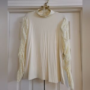 Lace Sleeve Knit Top